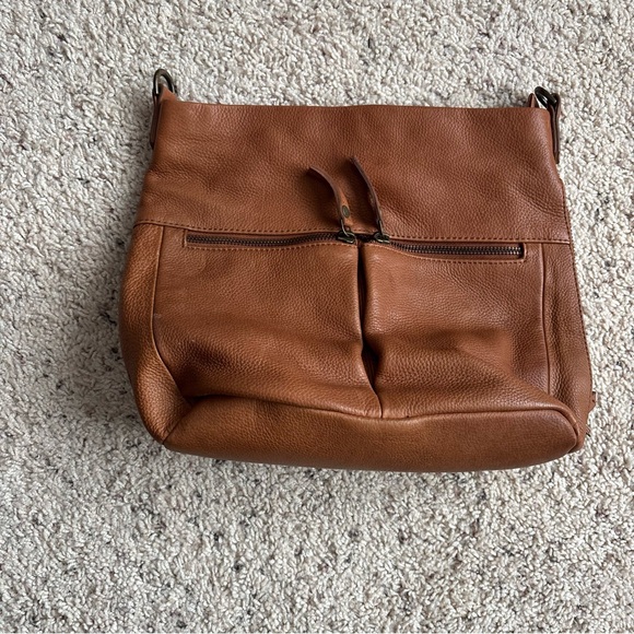 Fat Face Tan Leather Bag with Blue Lining mediums size without strap - Picture 4 of 12